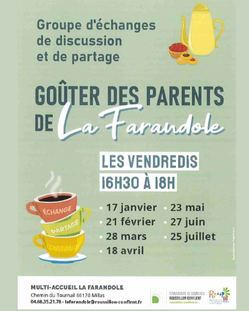 programme des Gouter des parents de La Farandole